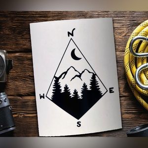 Forest Compass Vinyl Decal